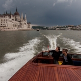 Enjoy a bottle of champagne on the leather seats - Danube Luxury Limousine Boat